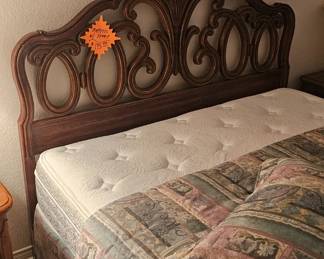 Bed with frame and headboard $195