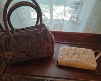 Leather Tooled Purse & Wallet