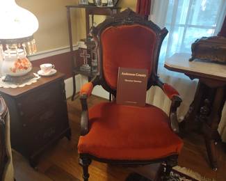 Victorian Side Chair, Victorian Side Chest & Victorian Marble Top Table
