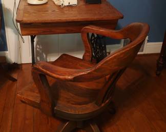 Antique Oak Desk & Office Chair