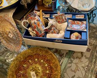 Amber Egg tray, Tea Set