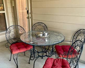Wrought Iron Patio table with 4 chairs