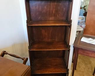 MAHOGANY OPEN WATERFALL BOOKCASE