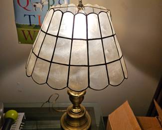 CAPIZ SHELL & BRASS LAMP