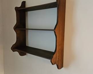 A FEW WOODEN WALL SHELFS