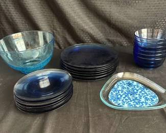 PR230Blue Plates And Bowls