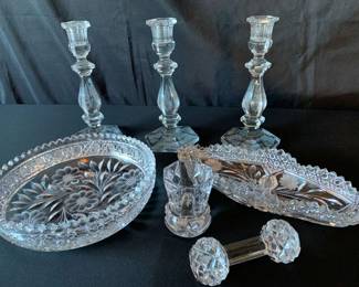 PR120Vintage Crystal Candlesticks