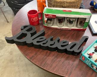 Wood "Blessed" Plaque