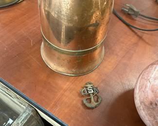 WWII US Navy Officer Hat Badge