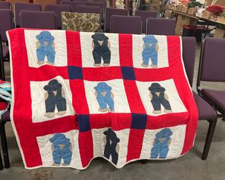 "Overall Sam" or "Farmer Sam" Pattern Quilt