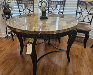 Natural Stone top table & 4 chairs 