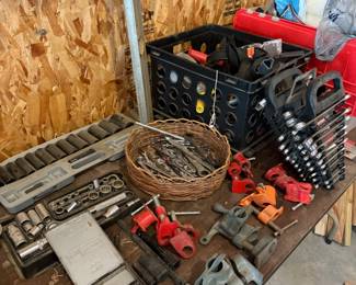 Got bolts? Multiple socket sets, wrench sets, and the mystery grab a wrench basket. If you're like me, there's always that one size you're missing (or need an extra of), and can almost guarantee I've got three loose ones in that wicket basket you can buy one at a time if you want, or just grab one of the full sets.