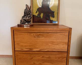 Randy Reading "Primal Song" signed and numbered sculpture, heavy duty oak lateral file (locking, with both keys included), framed image of Mary and Joseph on their way to Bethlehem in the days before RealID and the TSA.