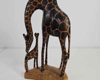 Lot #178 - Genuine Besmo Product Giraffes Hand Carved in Kenya