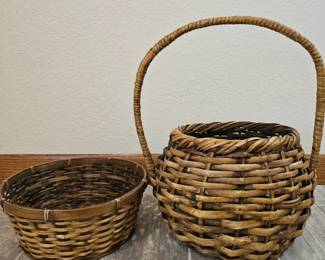 Lot #218 - Vintage Woven Rattan Wicker Basket Set