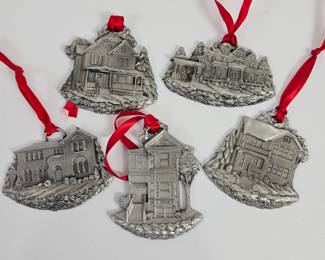 Lot #235 - Limited Edition Pewter Christmas Ornaments Produced by A. Schumann for MGIC