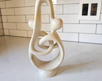 Lot #91 - Abstract Natural Soapstone Unity Love Knot Sculpture