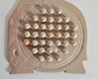 Lot #4 - Vintage Marble Elephant Solitaire Game.