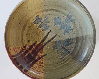 Lot #7 - William Bill Creitz Signed Ceramic Pottery Serving Bowl Abstract Art