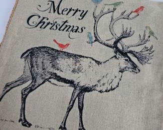Lot #236 - Burlap Christmas Table Runner - 71" by 16".