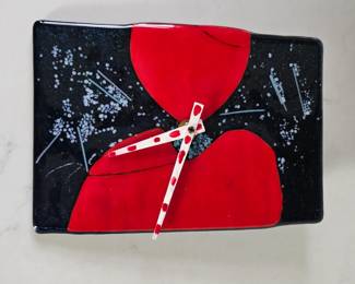 Lot #100 - Fused Art Glass Clock