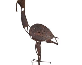 Lot #15 - Large Folk Art Metal Bird Sculpture