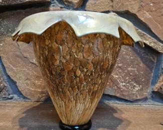Lot #115 - Vintage Handcrafted Decorative Art Glass Vase