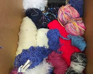 Lot #204 - Large Box Full of Yarn Skeins, Plus Yarn Bowl
