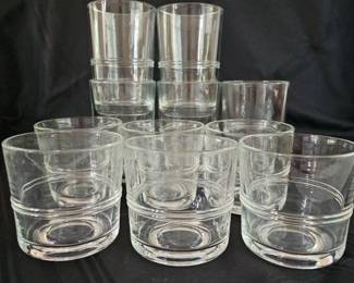 Lot #35 - Set of 11 Clear Glass Drinking Tumblers.