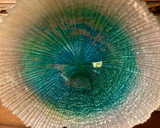 Glass Plate Pearl Blue & Green