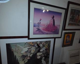 Several framed art pieces
 