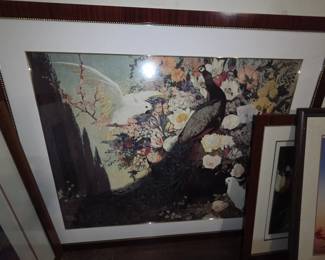 Extra large - beautifully framed Peacock art