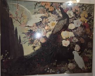 Xtra Large Print Peacock and doves. Beautifully framed. 
$250