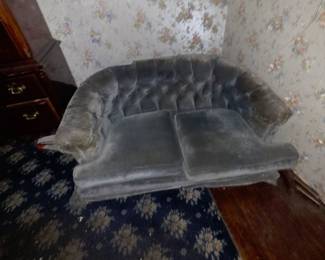 Small 2 cushion tufted Love seat for the bedroom