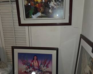 Framed prints in the style of RC Gorman,  Navajo