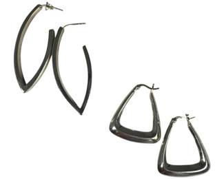 2 Pairs of Sterling Silver Drop Earrings