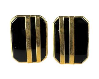 14K Yellow Gold Onyx Cufflinks