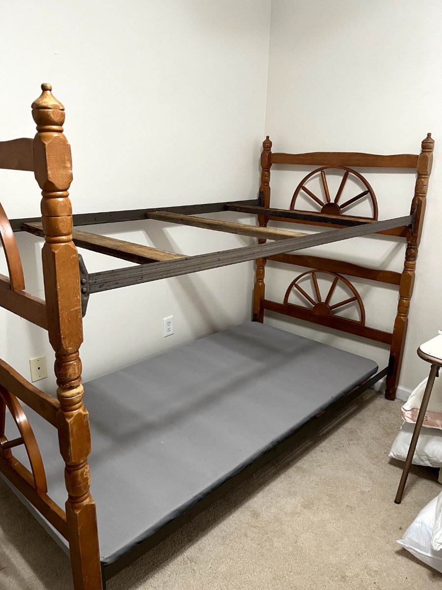 Vintage twin bunk bed. Also convert to two twin beds.