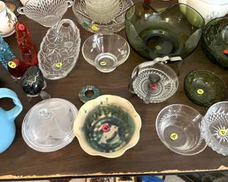 various vintage glass bowls
