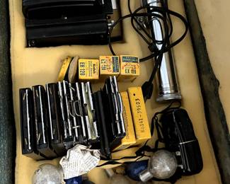 Vintage Graflex camera and original accessories