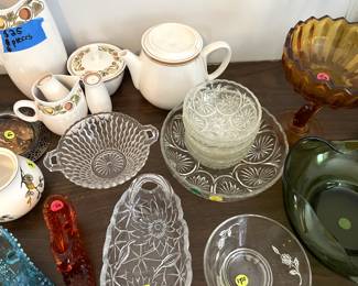 various vintage glass bowls