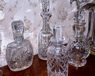 Crystal Decanters ( some Waterford)
