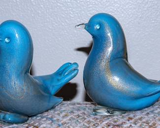 Gold in Glass Birds... Murano? 