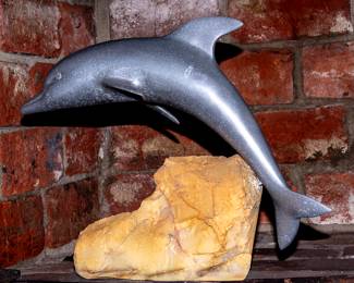 Metal Dolphin Sculpture 