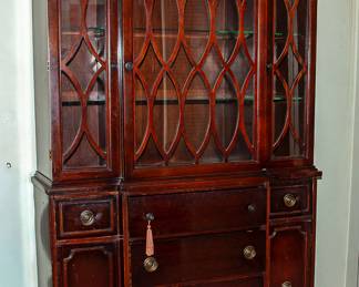 Mid Century Mahogany China Cabinet
