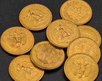 One (1) 1945 Mexico Gold Dos Pesos Coin – 90% Gold