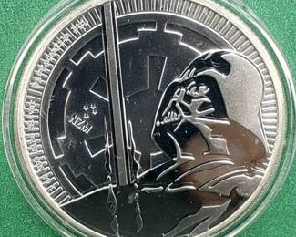 2018 NIUE UK Queen Elizabeth II Star Wars DARTH VADER Silver $2, 1 toz .999 Silver, in Airtite
