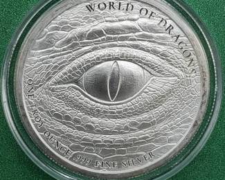 World of Dragons Welsh Low Mintage-999 Silver 1 Oz Ounce Art Bar Round Coin in Airtite