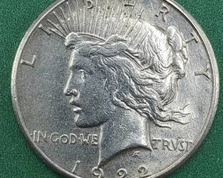 1922-S Peace Silver Dollar - 90% Silver