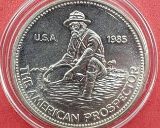 1985 Englehard Prospector 1 toz .999 Silver in Airtite